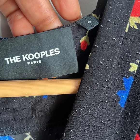 The Kooples Paris Black Daydream Flowers Silk Mini Dress Size 0 - Picture 8 of 13